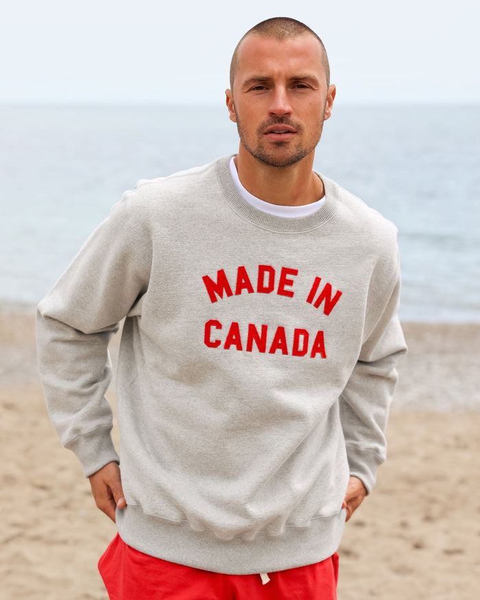 Made in Canada Sweatshirt Heather Grey Fleece - Unisex - Province of Canada