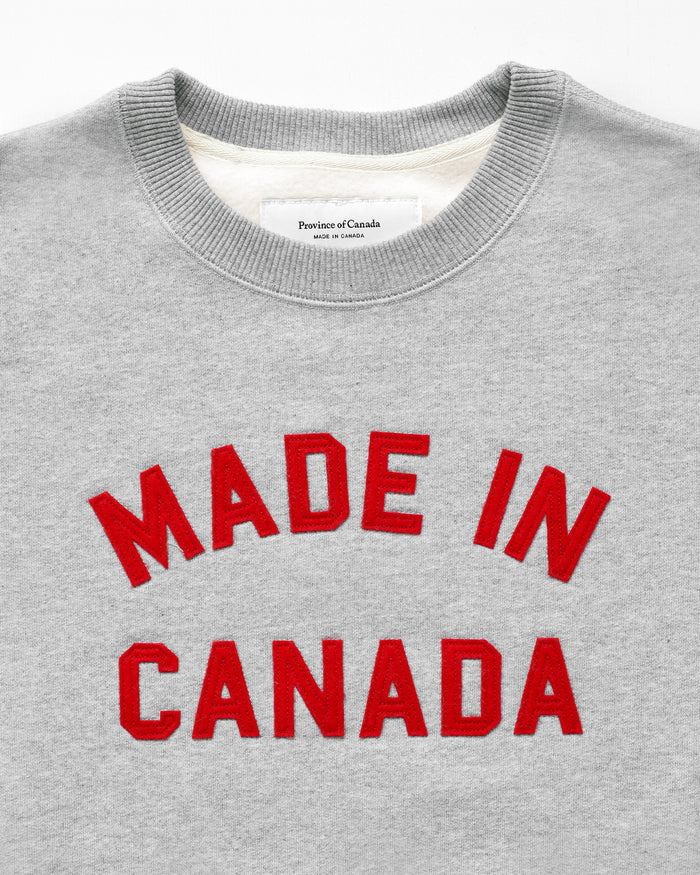 Made in Canada Sweatshirt Heather Grey Fleece - Unisex - Province of Canada