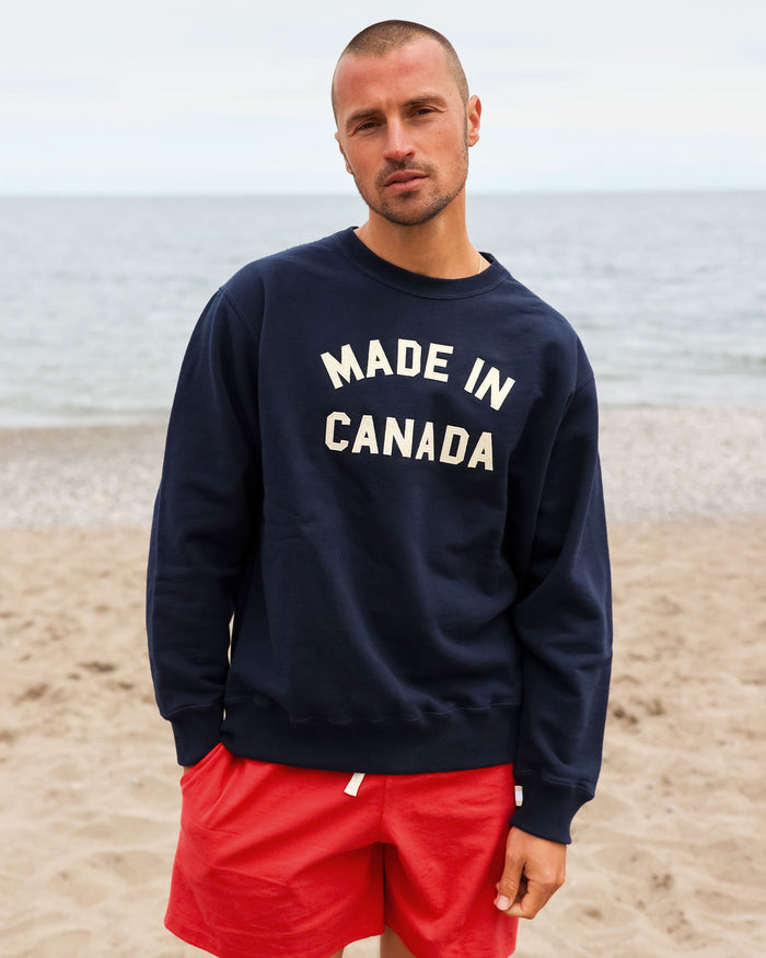 100% Cotton Fleece Made in Canada Sweatshirt Navy - Unisex - Province of Canada