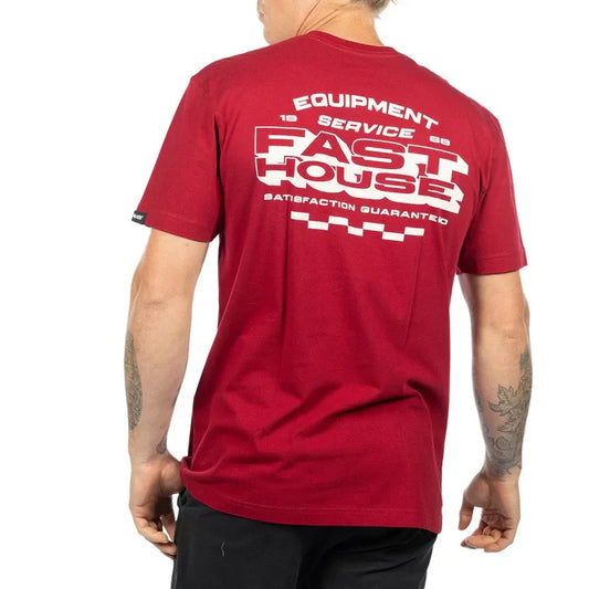 Fasthouse Maintenance short-sleeve graphic t-shirt in cardinal, available in big and tall sizes