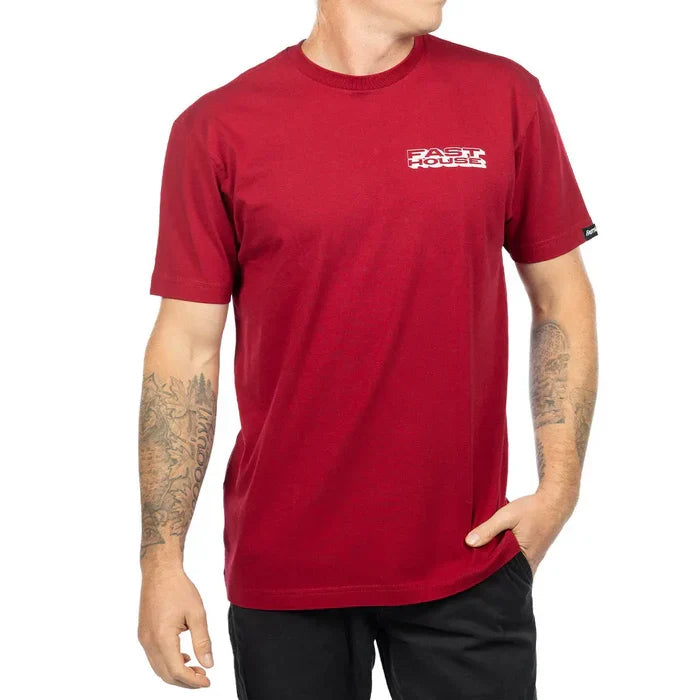 Fasthouse Maintenance graphic t-shirt in cardinal, alternate product view