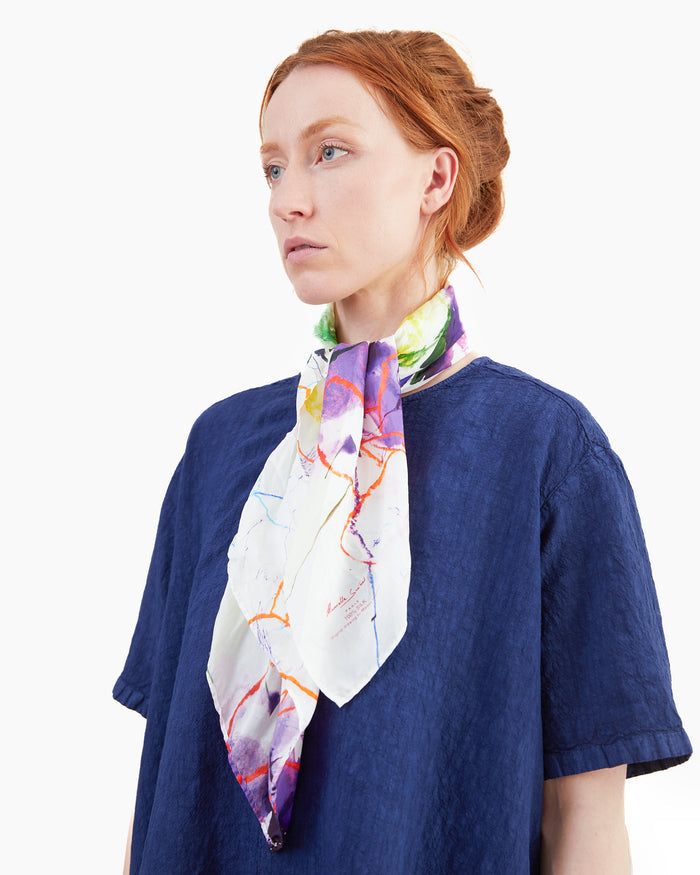 Manuelle Guibal Carre Silk Scarf in Original Print