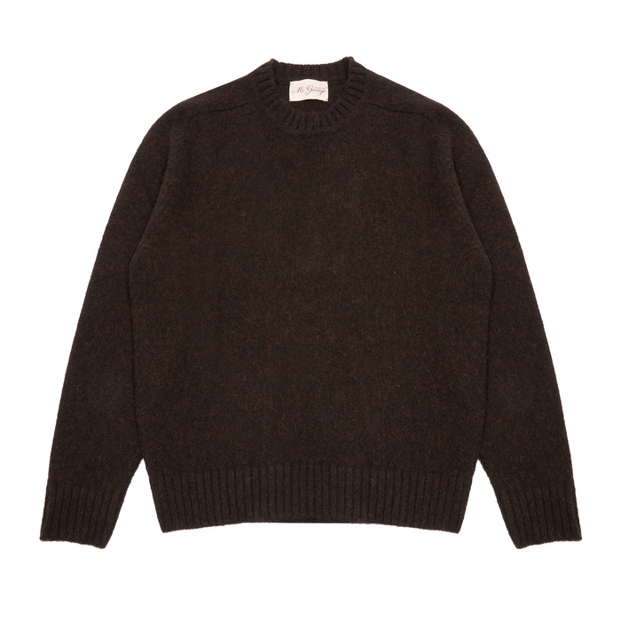 McGeorge of Scotland Supersoft Shetland Jumper in Brown Melange