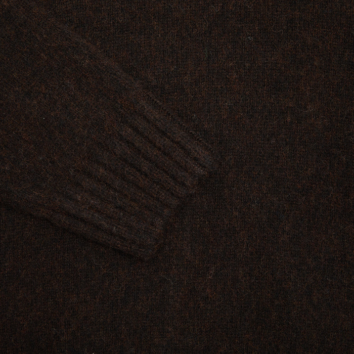 McGeorge of Scotland Supersoft Shetland Jumper in Brown Melange