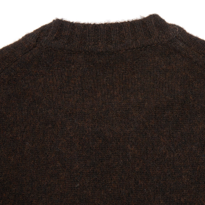 McGeorge of Scotland Supersoft Shetland Jumper in Brown Melange