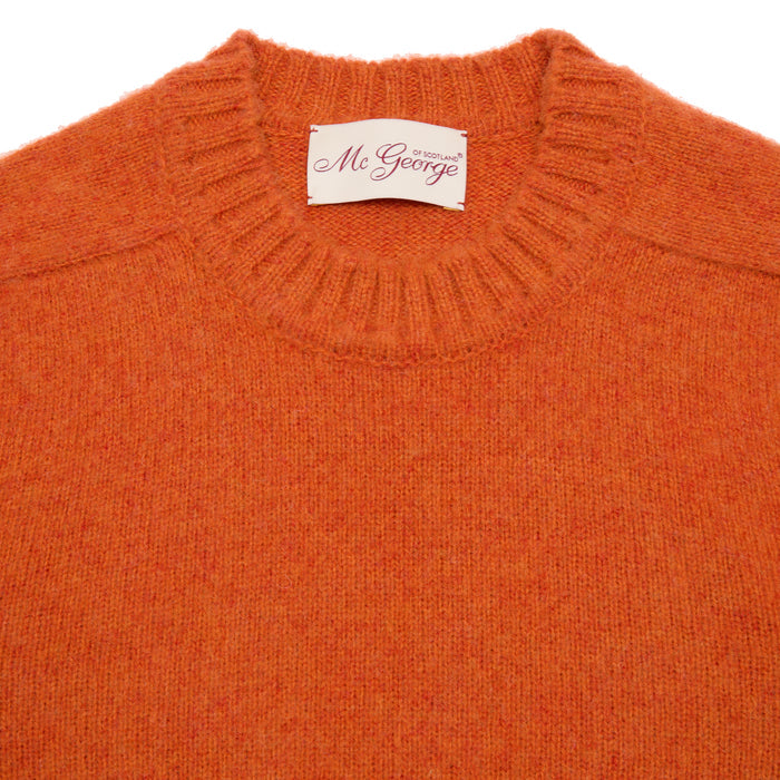 McGeorge of Scotland Supersoft Shetland Shaggy Jumper in Orange Mouline
