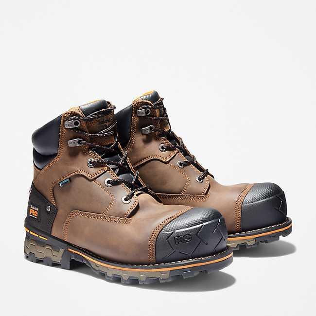Timberland PRO Boondock composite toe boot, EH rated and heat resistant, detail view