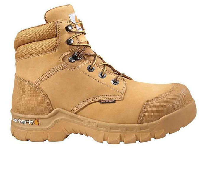 Carhartt Rugged Flex 6-inch waterproof composite toe work boot in wheat, wide widths available