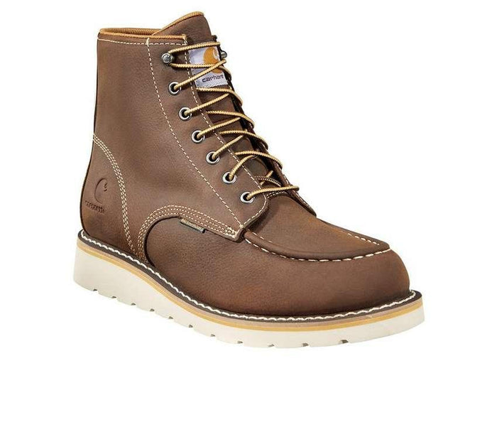 Carhartt waterproof wedge sole work boot, alternate view of the leather upper