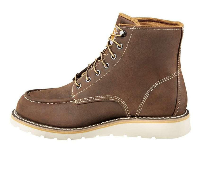 Carhartt 6-inch wedge soft toe boot, detail view of the outsole and midsole