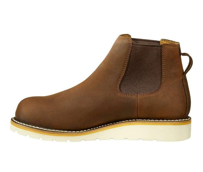 Carhartt wedge Chelsea boot in brown, detail view of the wedge outsole