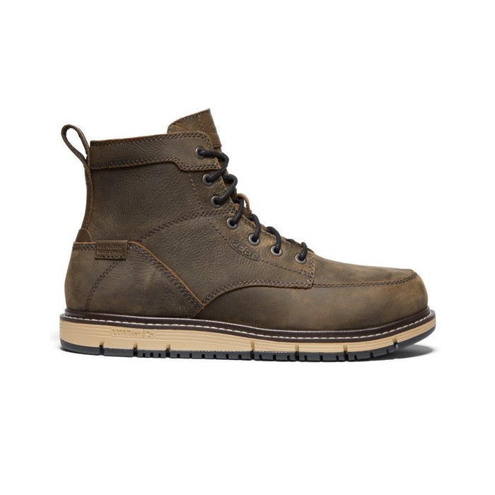 Keen Utility San Jose 6-inch waterproof aluminum toe moc toe boot in cascade brown, EH rated