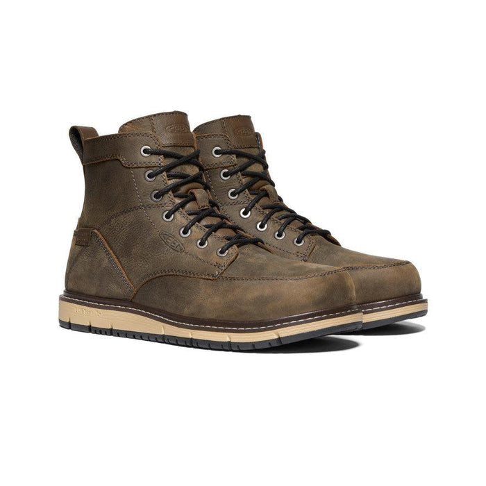 Keen Utility San Jose waterproof work boot in cascade brown and black, alternate product view