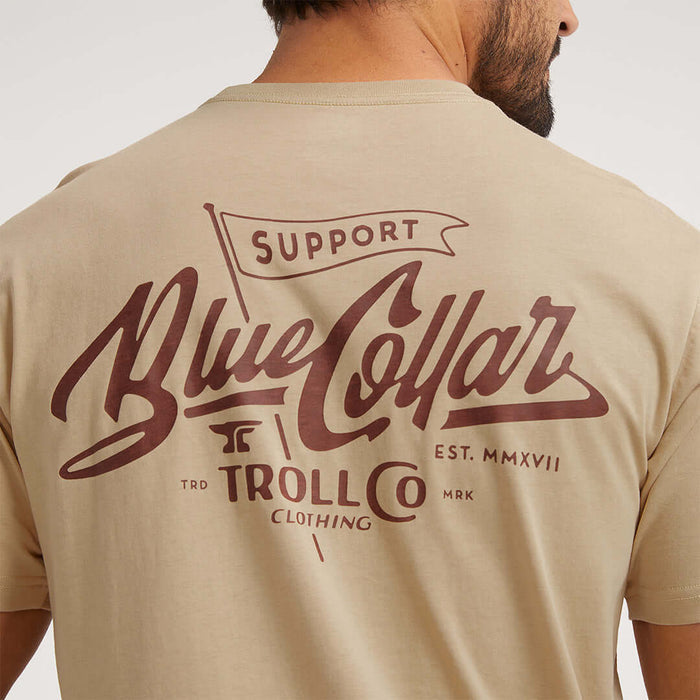 Troll Co. SBC Banner tee in tan, alternate view of the print