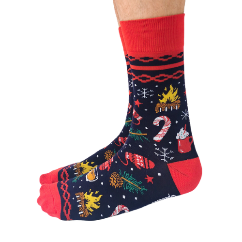 Embrace your mischievous side with these quirky socks that proudly declare your spot on Santa's naughty list.