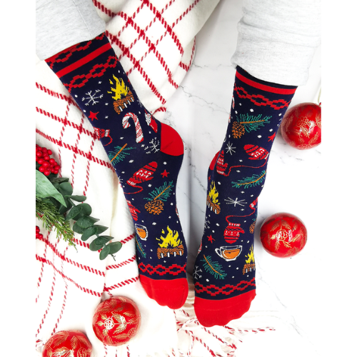 Embrace your mischievous side with these quirky socks that proudly declare your spot on Santa's naughty list.