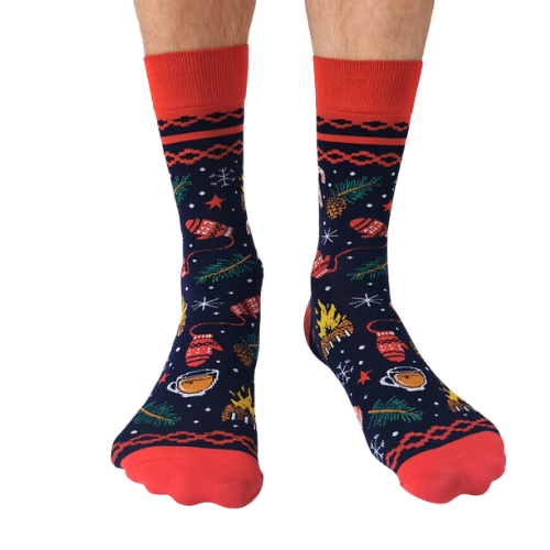 Embrace your mischievous side with these quirky socks that proudly declare your spot on Santa's naughty list.