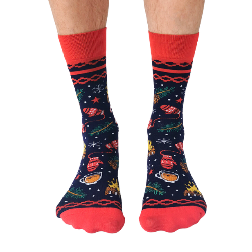 Embrace your mischievous side with these quirky socks that proudly declare your spot on Santa's naughty list.
