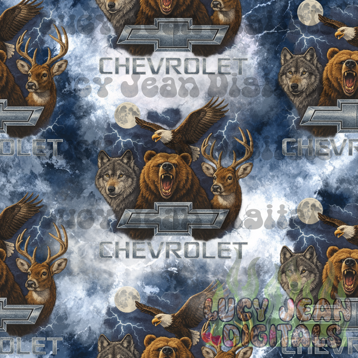 Mixed Animals Car/Truck Seamless File