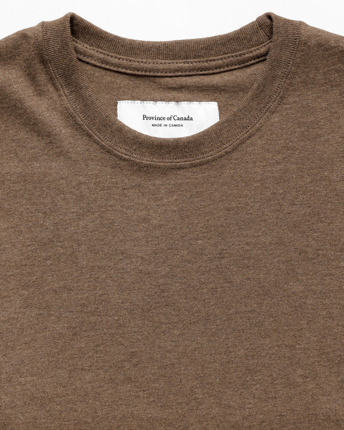 Made in Canada 100% Organic Cotton Monday Crop Tee Heather Brown - Unisex - Province of Canada