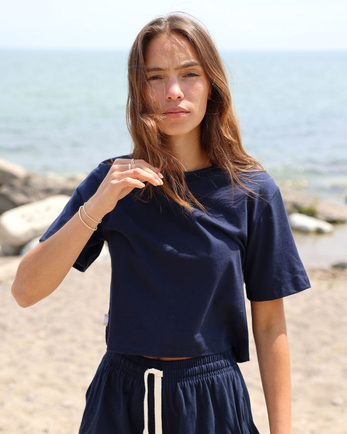 Monday Crop Top Navy