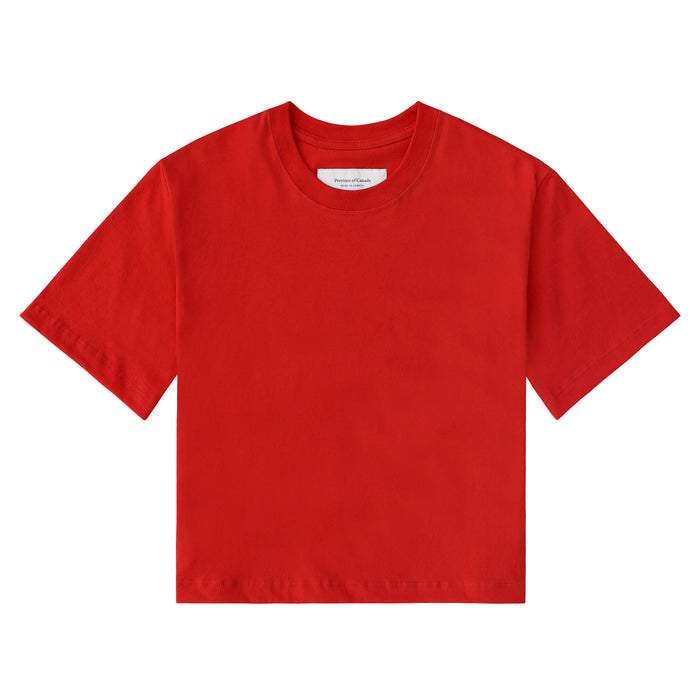 Made in Canada 100% Organic Cotton Monday Crop Top Red - Unisex - Province of Canada
