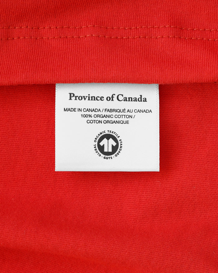 Made in Canada 100% Organic Cotton Monday Crop Top Red - Unisex - Province of Canada