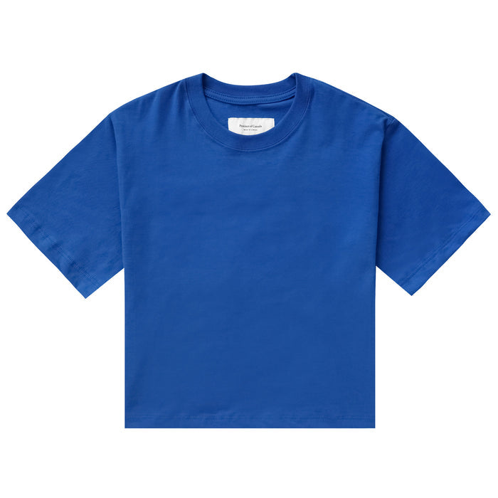 Made in Canada 100% Organic Cotton Monday Crop Top Royal Blue - Unisex - Province of Canada