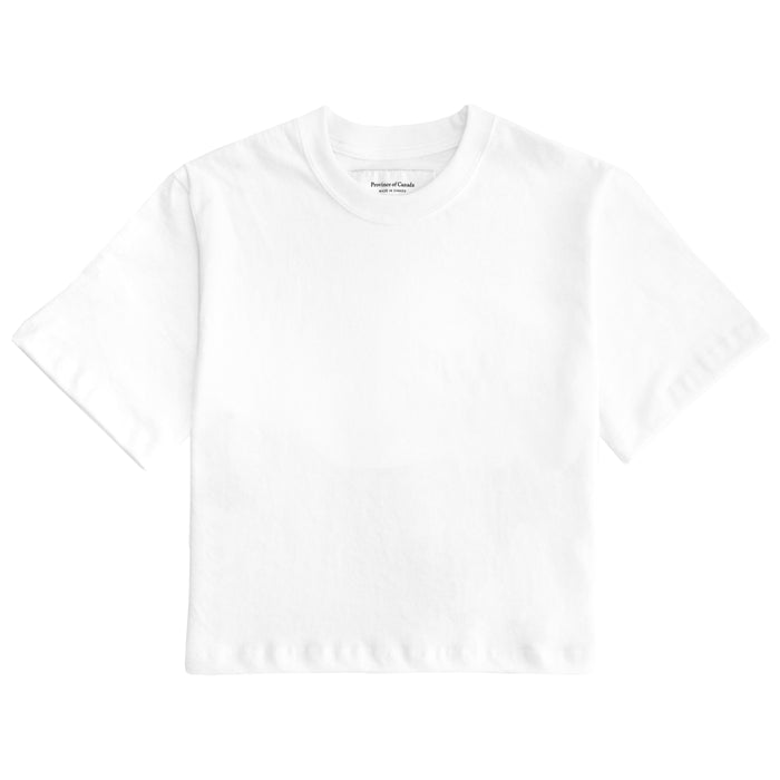 Monday Crop Top Tee White - Made in Canada - Province of Canada