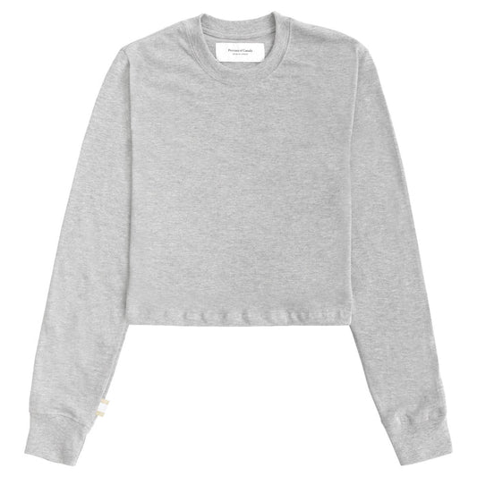 Province of Canada - Monday Long Sleeve Crop Top Heather Grey - Made in Canada