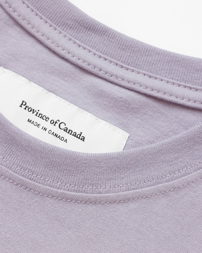 Made in Canada 100% Certified Organic Cotton Monday Long Sleeve Crop Top Mauve Lavendar Purple - Province of Canada