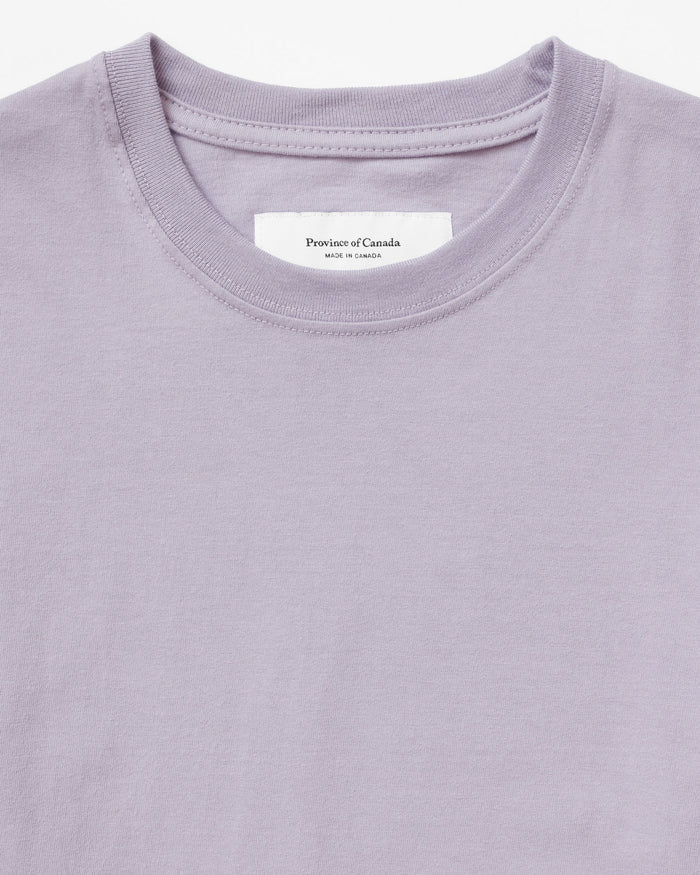 Made in Canada 100% Certified Organic Cotton Monday Long Sleeve Crop Top Mauve Lavendar Purple - Province of Canada