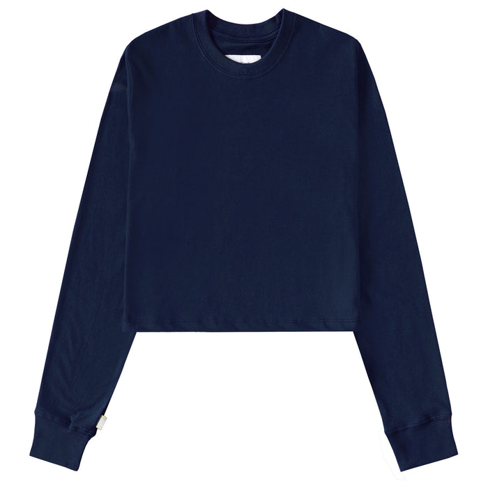 Province of Canada - Monday Long Sleeve Crop Top Navy - Made in Canada