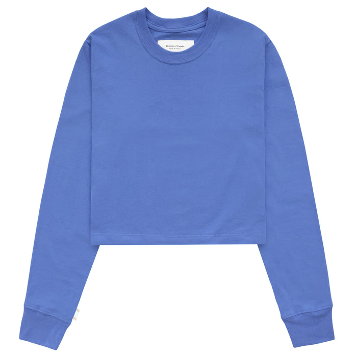 Made in Canada 100% Organic Cotton Monday Long Sleeve Crop Top Periwinkle - Unisex - Province of Canada