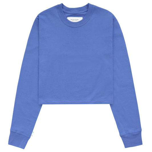 Made in Canada 100% Organic Cotton Monday Long Sleeve Crop Top Periwinkle - Unisex - Province of Canada