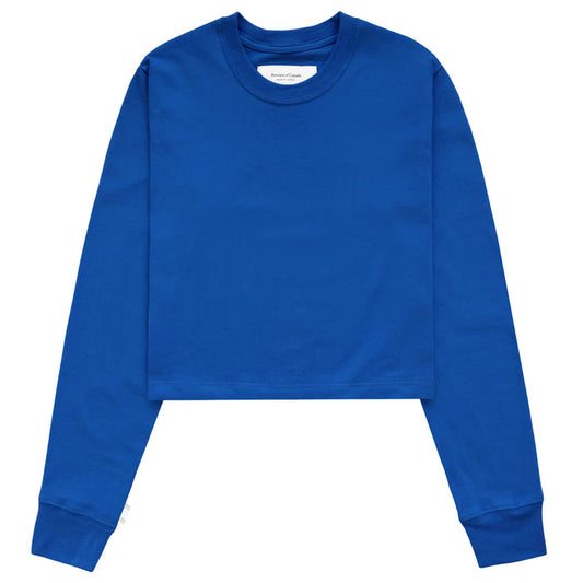 Made in Canada 100% Organic Cotton Monday Long Sleeve Crop Top Royal Blue - Province of Canada