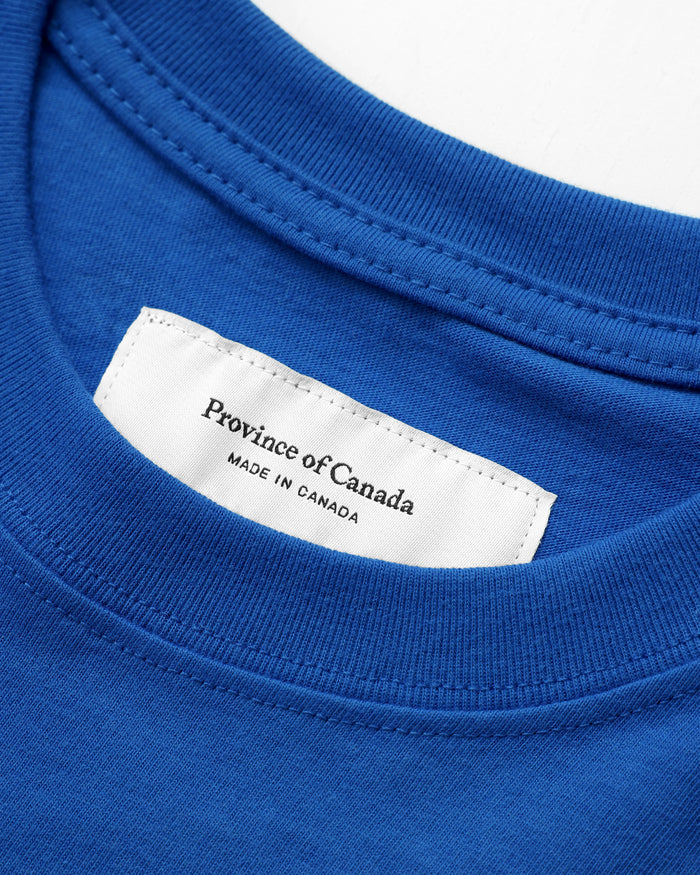 Made in Canada 100% Organic Cotton Monday Long Sleeve Crop Top Royal Blue - Province of Canada