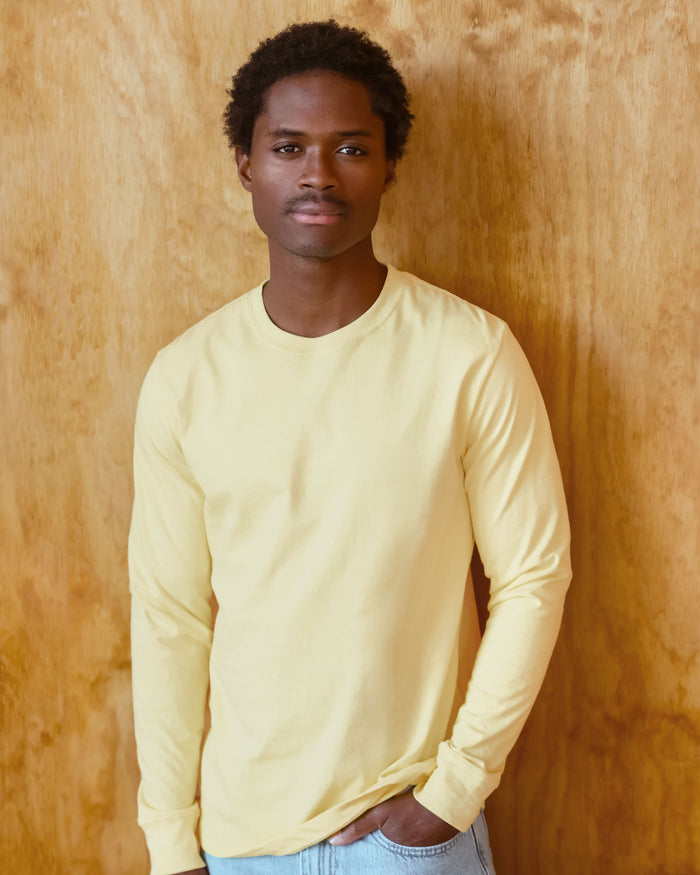 Made in Canada 100% Organic Cotton Monday Long Sleeve Tee Butter - Unisex - Province of Canada