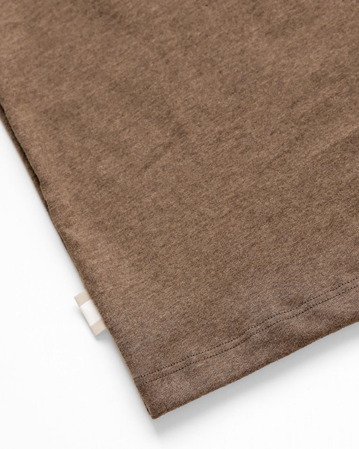 Made in Canada 100% Organic Cotton Monday Long Sleeve Tee Heather Brown - Unisex - Province of Canada