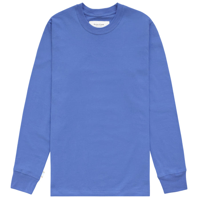 Made in Canada 100% Organic Cotton Monday Long Sleeve Tee Periwinkle - Unisex - Province of Canada