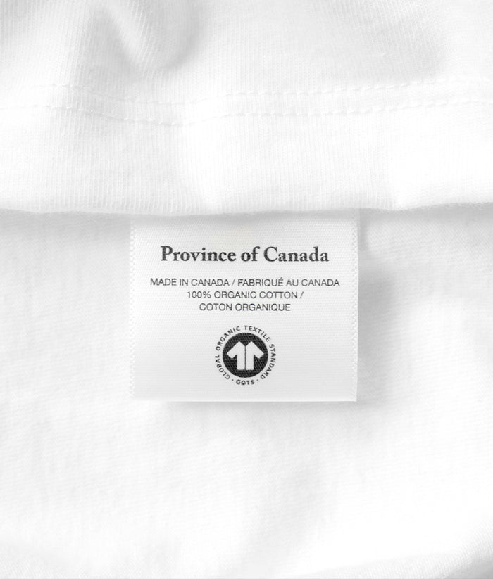 Made in Canada Organic Cotton Monday Long Sleeve Tee White - Unisex - Province of Canada