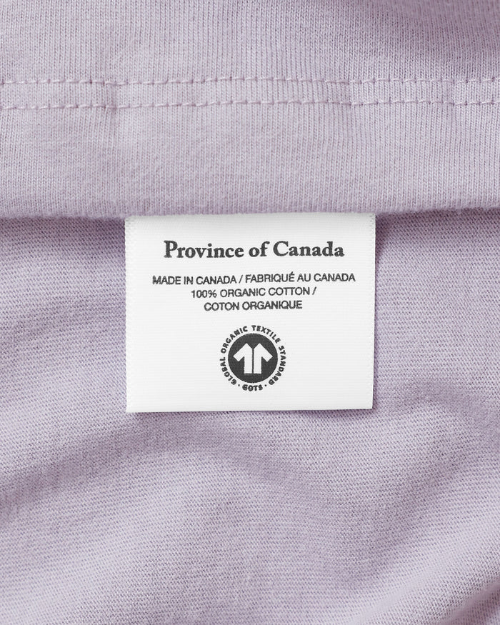 Made in Canada 100% Certified Organic Cotton Monday Tee T-Shirt Mauve Lavender Purple - Province of Canada