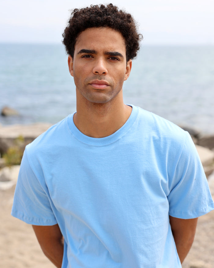 Made in Canada 100% Organic Cotton Monday Tee Sky Blue - Unisex - Province of Canada