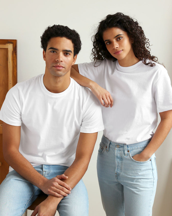 100% Organic Cotton Monday Tee White - Unisex - Made in Canada - Province of Canada