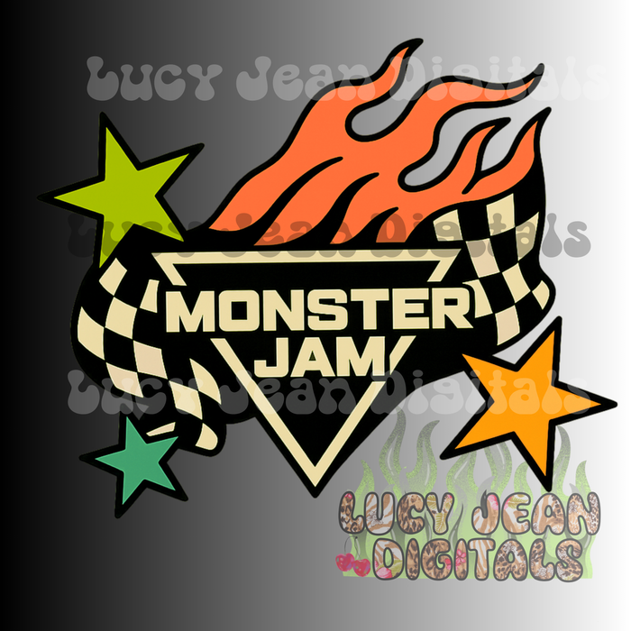 Monster Trucks Stars PNG