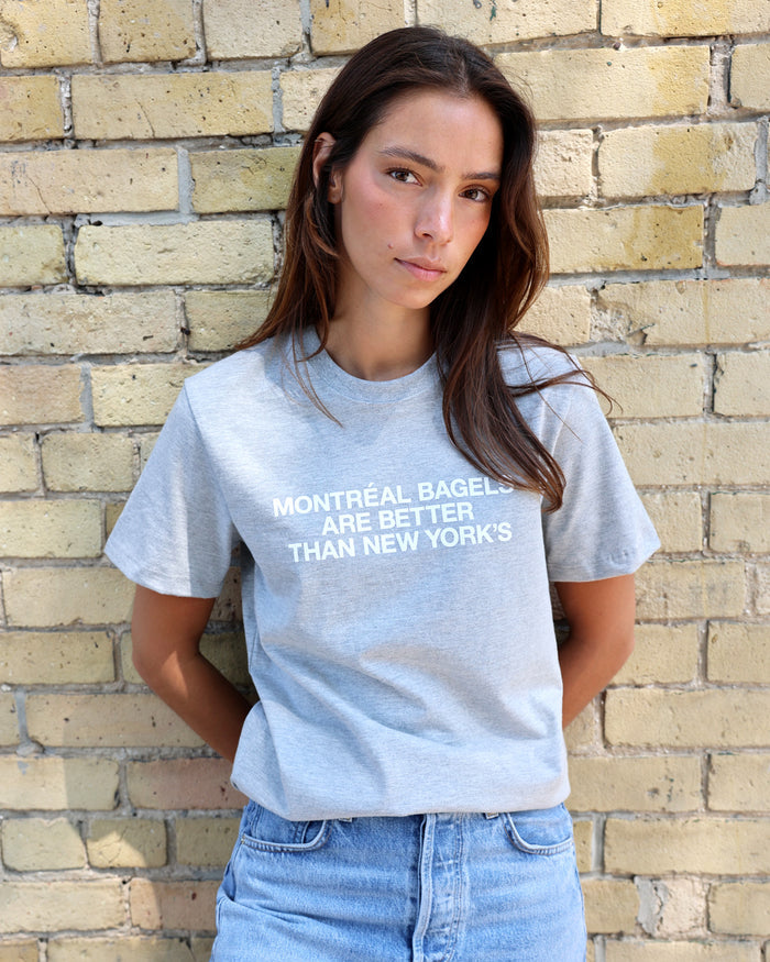 Montreal Bagels Tee Heather Grey - Unisex