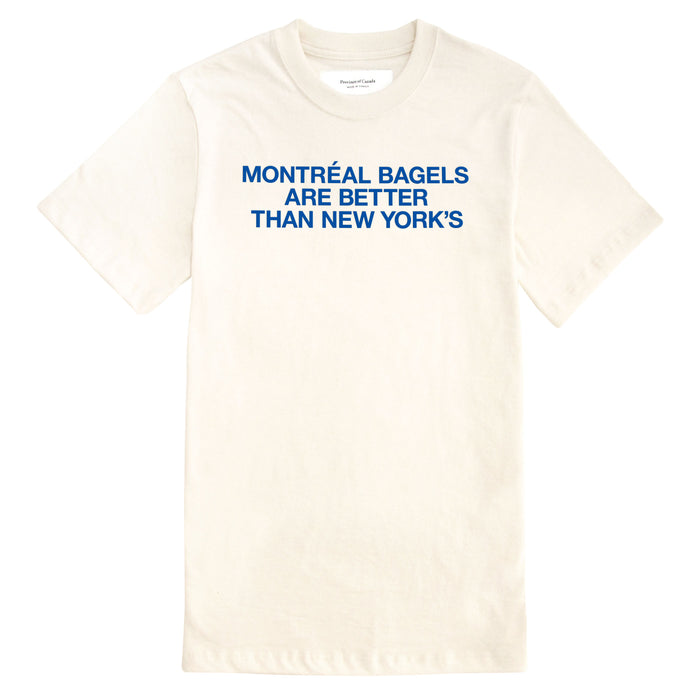 Made in Canada 100% Organic Cotton Montreal Bagels Tee Natural - Unisex - Province of Canada
