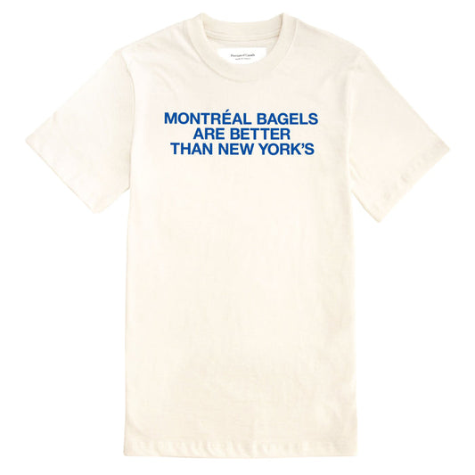 Made in Canada 100% Organic Cotton Montreal Bagels Tee Natural - Unisex - Province of Canada