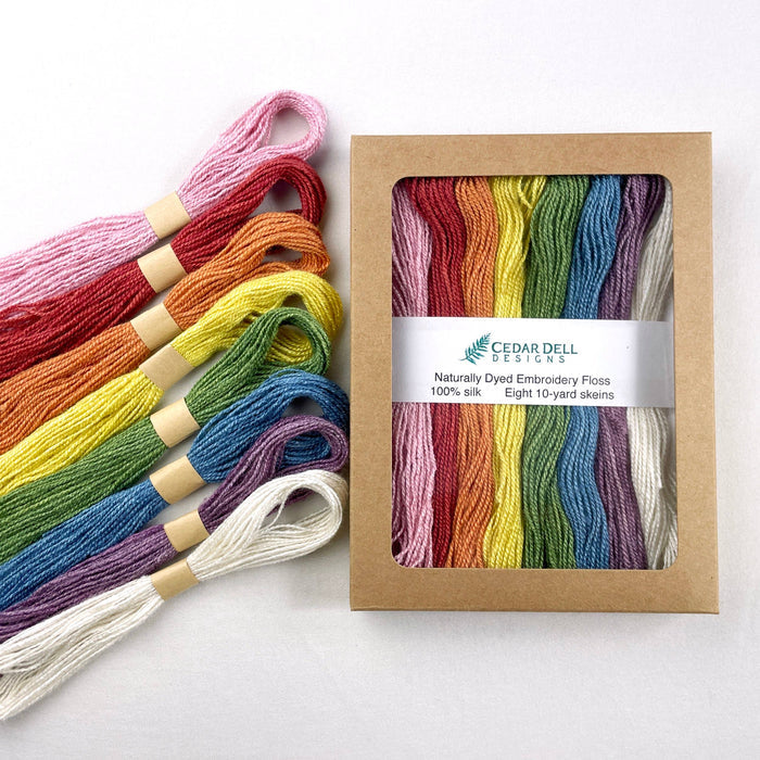 Naturally Dyed Silk Embroidery Floss - Rainbow Set