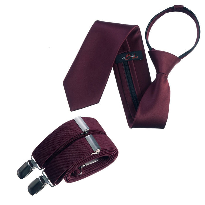 Neck Tie and Adjustable Stretch Suspender Set - Tuxgear